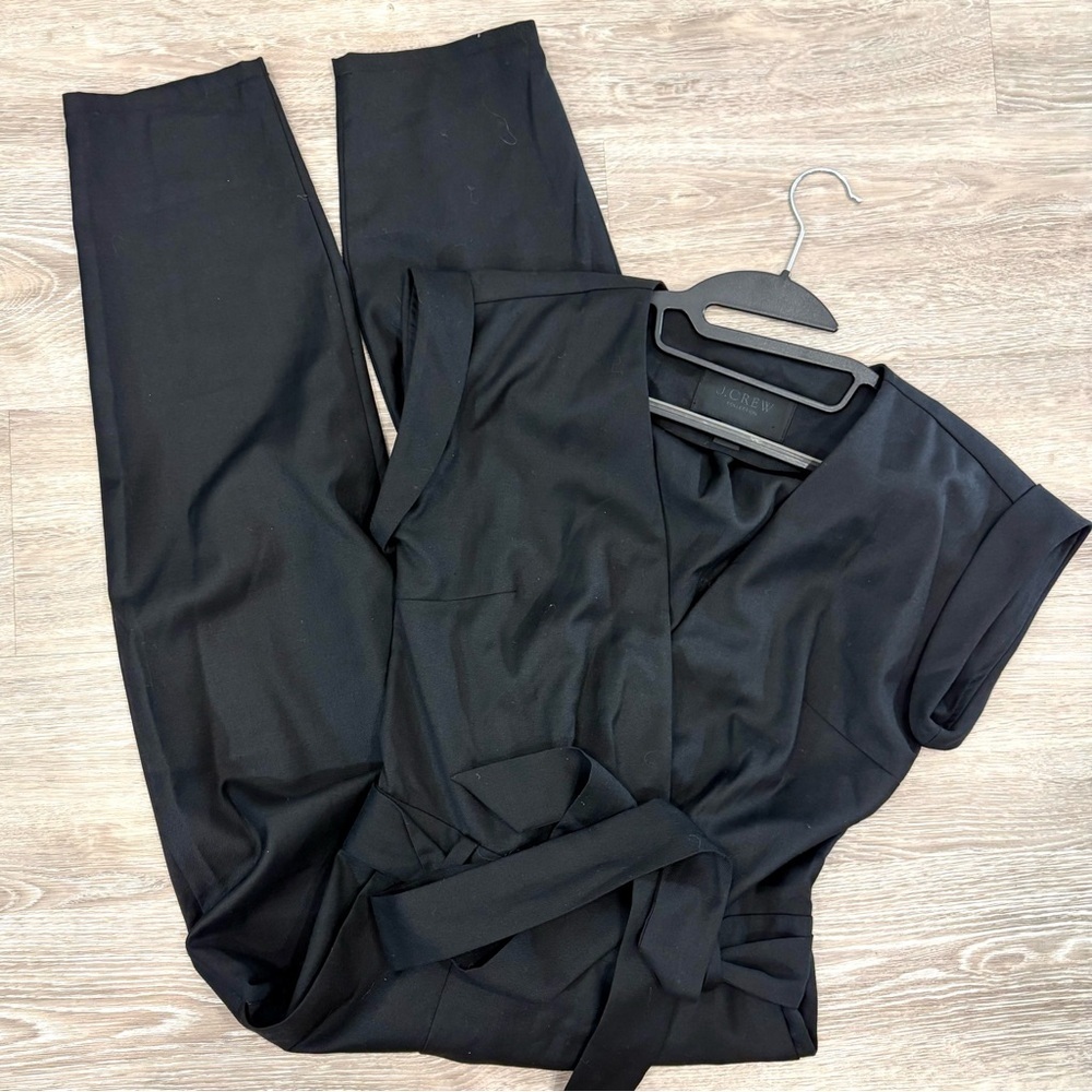 J. CREW Collection Black lightweight wool jumpsuit Size 00 Formal Wear Cocktail